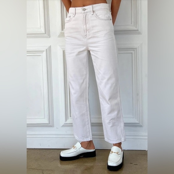 Pistola at Anthro Cassie Super High Rise Straight crop/ankle cotton-rayon blend - Picture 1 of 6